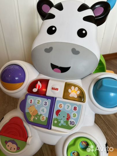 Ходунки Fisher Price зебра + подарок книга