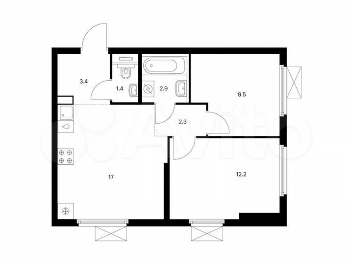 2-к. квартира, 48,7 м², 8/25 эт.