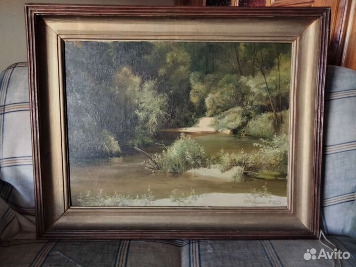 Картина, холст, масло.Лесная речка.И.В.Кобэаренко