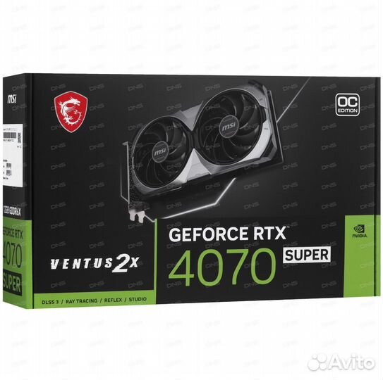 Видеокарта MSI GeForce RTX 4070 super ventus 2X OC