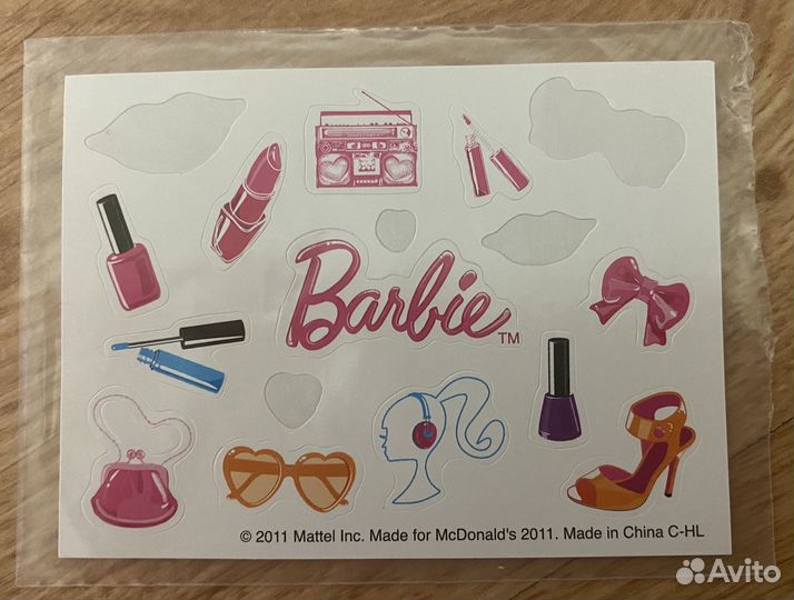 Наклейки barbie из McDonald's