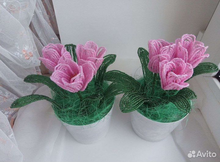 Цветы из бисера