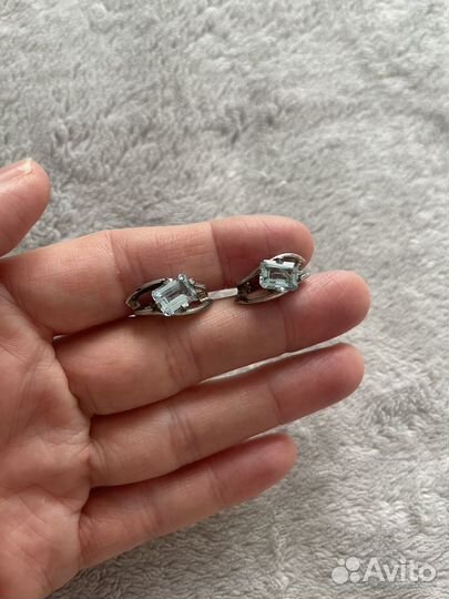 Серьги кольца серебро 925