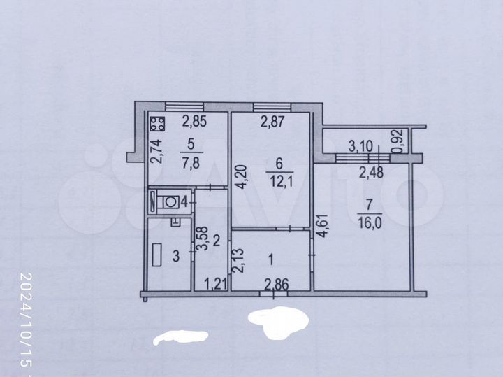 2-к. квартира, 51,7 м², 5/5 эт.