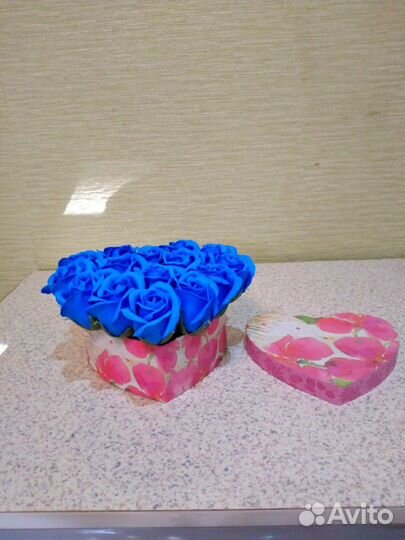 Сердце из мыльных роз