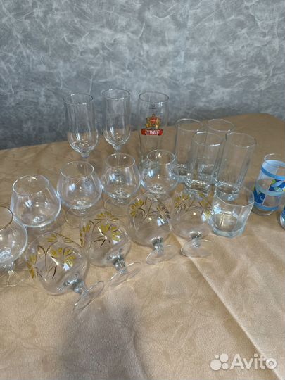 Фужеры бокалы, стаканы для сока, пивной бокал