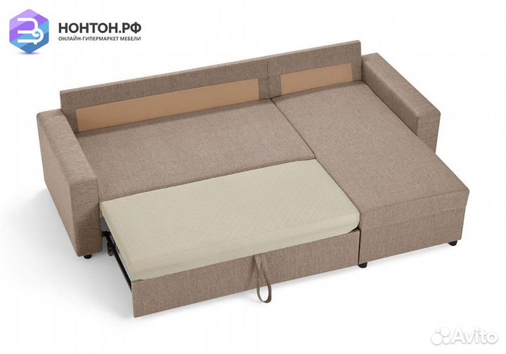 Диван угловой дельфин Торонто бежевый