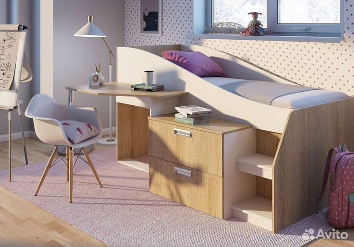 Детская кровать в скандинавском стиле 80х190