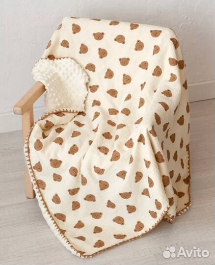 Двусторонний муслиновый плед для новорожденного