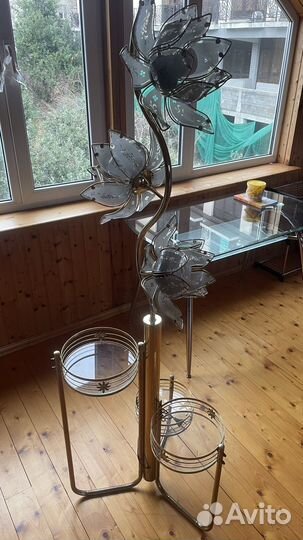 Торшер кашпо стеклянный