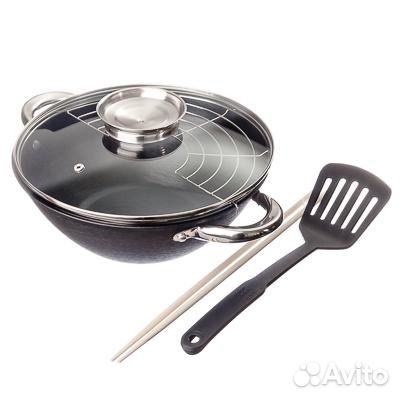 Казан чугун, 3.6л апр. покр. нерж. ручки 808-030