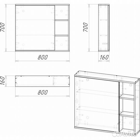 Зеркальный шкаф