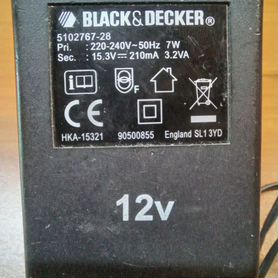 Зарядка шуруповёрта 12v Black & Decker