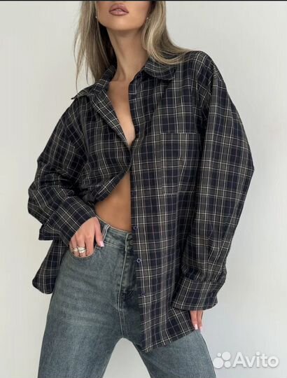 Рубашка в клетку женская