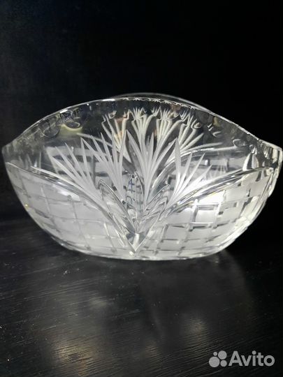 Салатник овальный 23*12,5*12,5 настоящий хрусталь