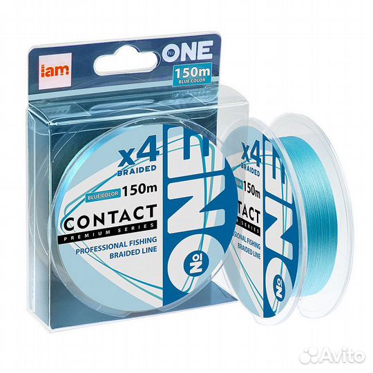 Плетеный шнур Number ONE Contact 4X-150 blue - раз