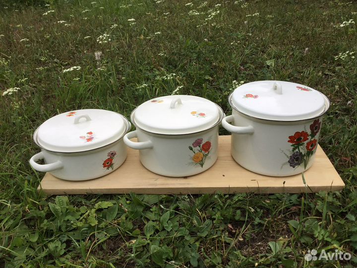 Набор эмалированных кастрюль Лысьва