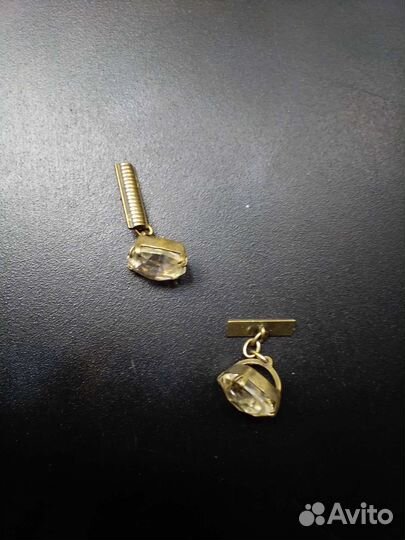 Запонки серебро СССР с позолотой