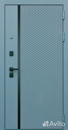 Дверь с зеркалом Манчестер из стали