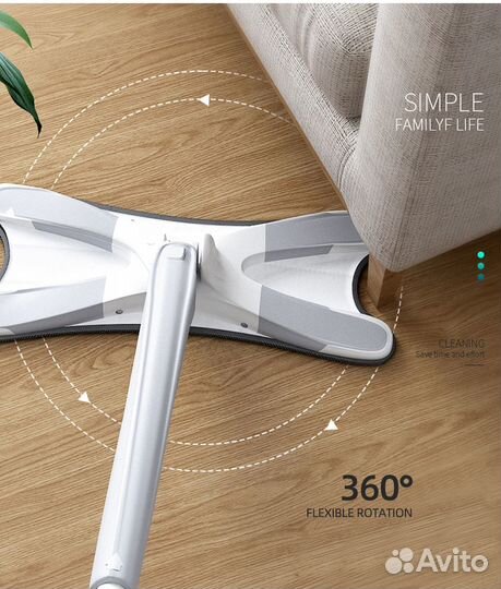 Х-образная швабра для мытья полов с отжимом