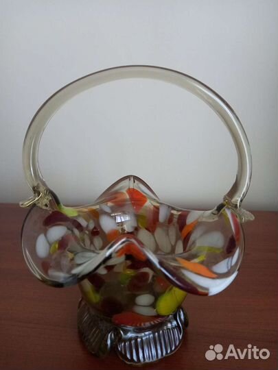 Ваза конфетница цветное стекло