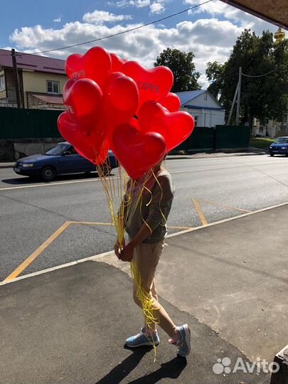 Сердце гелиевые.Водопады из шаров.Воздушные шарики