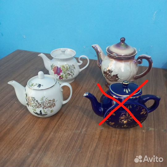 Сервиз чайный чайники позолота