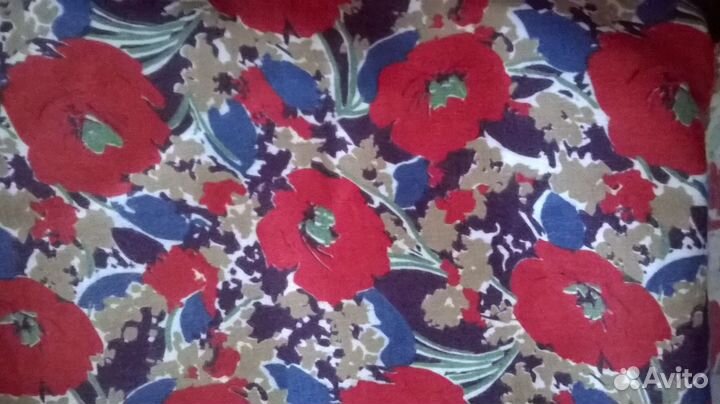 Отрезы ткани/Фланель«Маки»/Велюр.cccр 80-е
