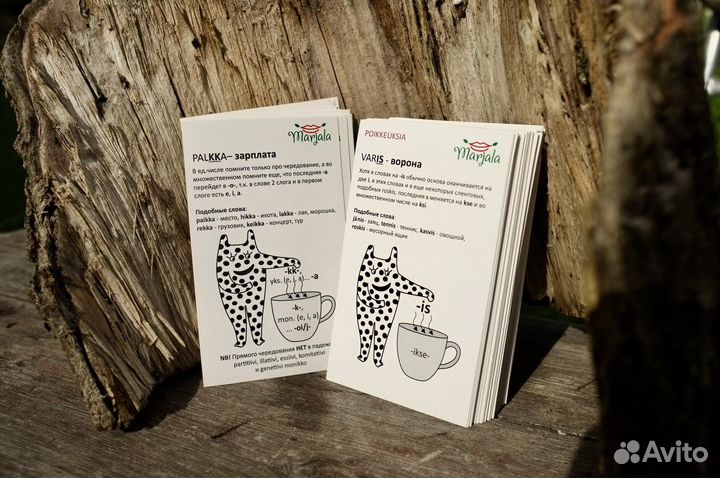 Карточки по финскому языку: Набор 2в1 (Падежи)