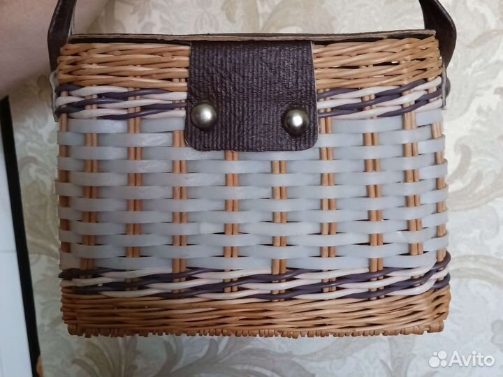 Сумка корзинка плетеная СССР
