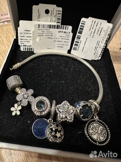 Серьги Pandora,браслет, шармы,серьги Tous