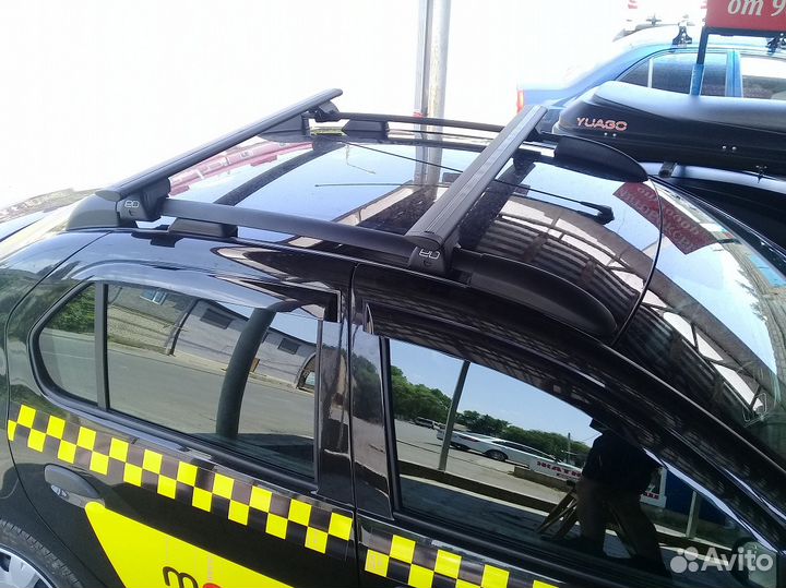 Рейлинги на крышу Рено Логан 2, черные