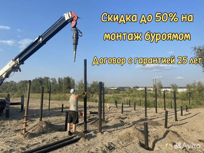 Винтовые сваи теплица