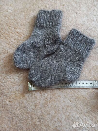 Шерстяные носки детские ручной вязки