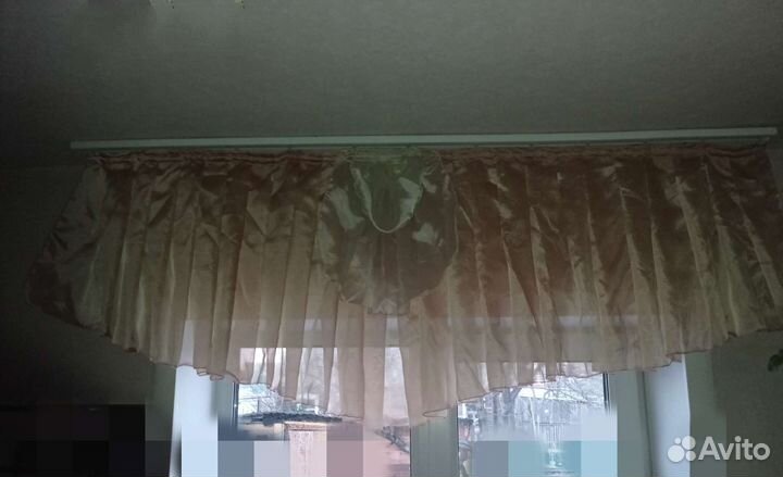 Занавеска короткая рыжая