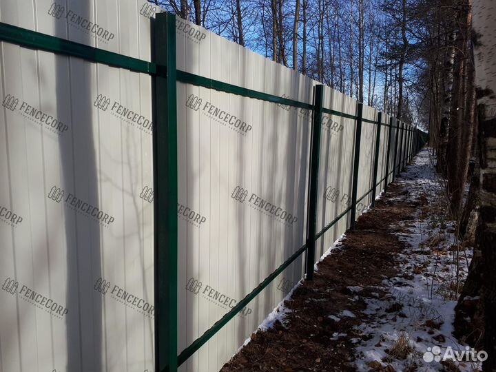 Забор из профнастила для дачи 2 м. 0.45 мм. C8