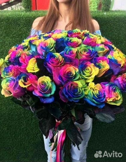Радужные розы. Цветы Букеты с доставкой