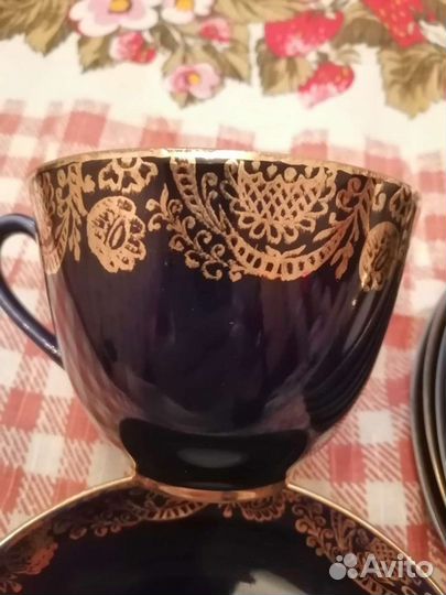 Чашка с блюдцем кобальт лфз