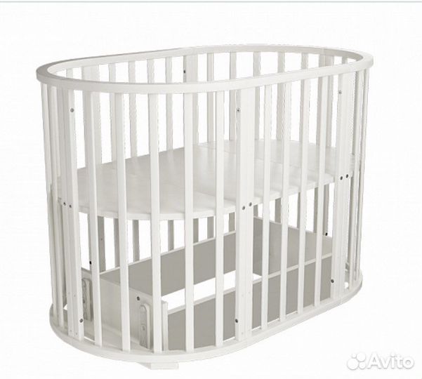 Детская кроватка трансформер с маятником круглая