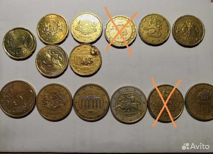 Обмен монетами евроценты