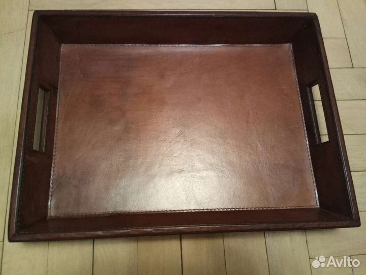 Поднос дерево кожа, Финляндия 40/30/5 см