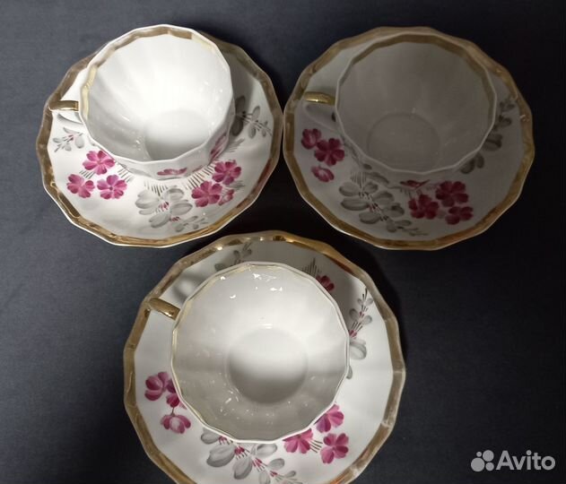 Кофейные, чайные пары вербилки, Рига фарфор СССР