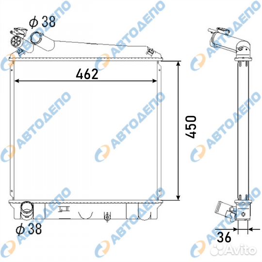 Радиатор охлаждения двигателя isuzu ELF 2004 4WD исузу 2004
