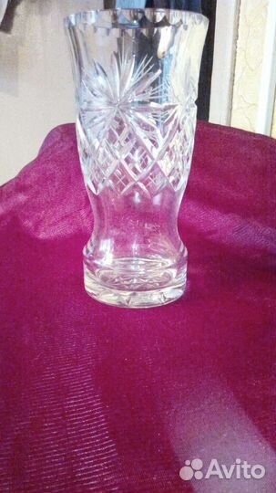 Ваза для цветов бу хрустальная