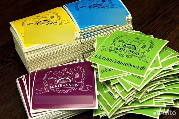 Печать визиток, наклеек, буклетов, листовок