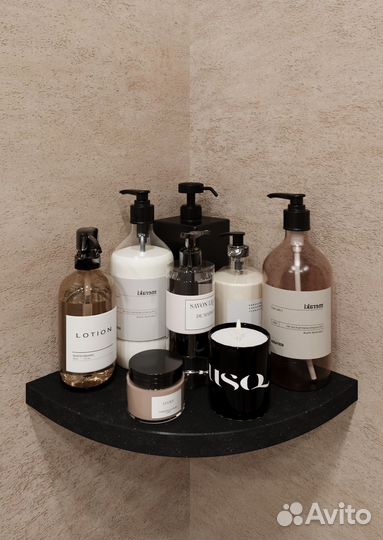 Угловая полка для ванной / Black Crystal