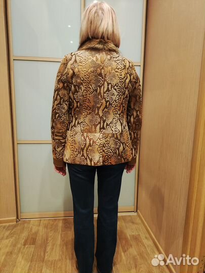 Куртка кожаная, дизайнерская работа, женская 46