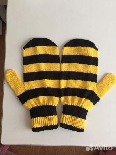 Варежки желто черные