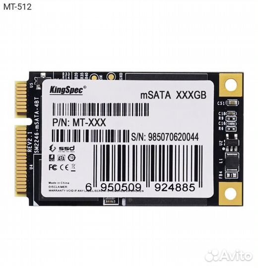 Диск SSD Kingspec MT msata 512GB SATA III (6Gb/s)