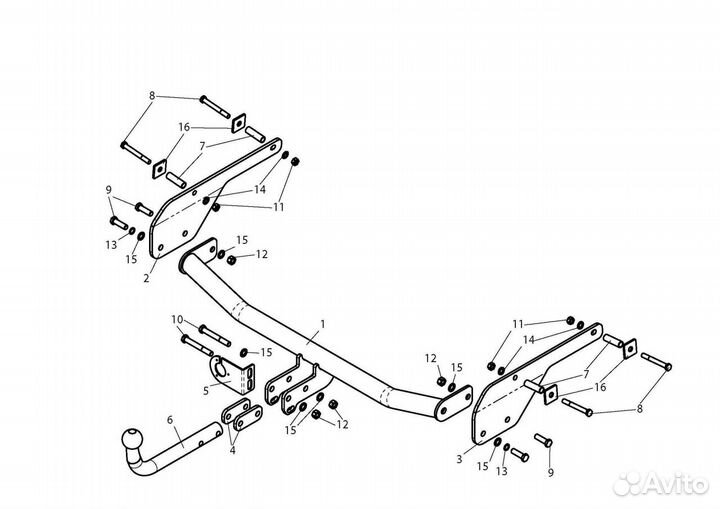 Фаркоп на Ниссан Альмера, с 2013 г. в. Новый